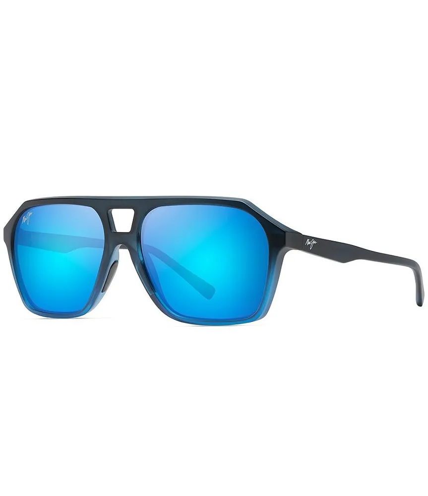Maui Jim Men's Wedges 57mm Polarized Aviator Square Sunglasses