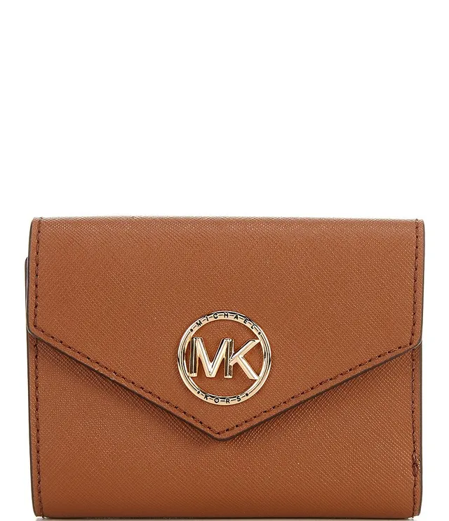 MIchael Kors Carmen Ladies Fashion Flap Bifold Wallet Credit Card Holder  Brown