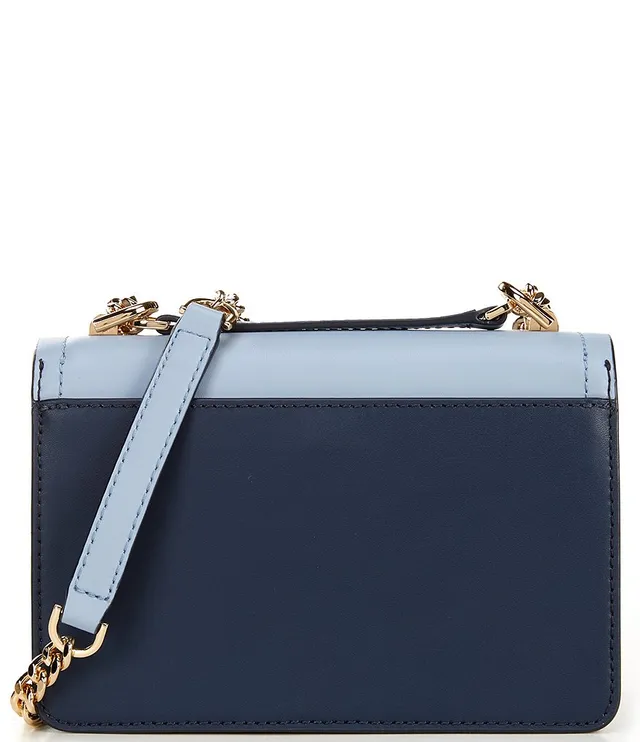 Michael Kors Greenwich Small Two-tone Logo And Saffiano Leather Crossbody  Bag In Blue