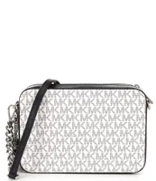 Michael Kors Jet Set Medium Logo Black And White Camera Crossbody