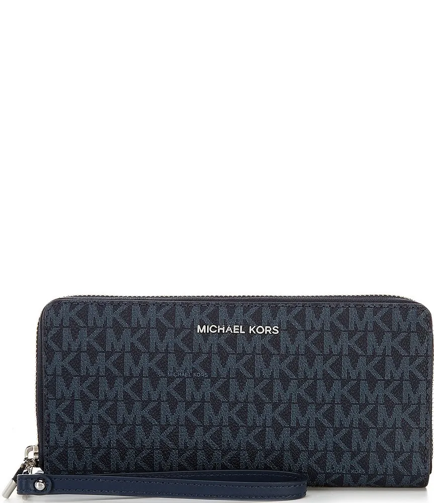 MICHAEL KORS JET SET LARGE TRAVEL CONTINENTAL WALLET LEATHER IN LUGGAGE