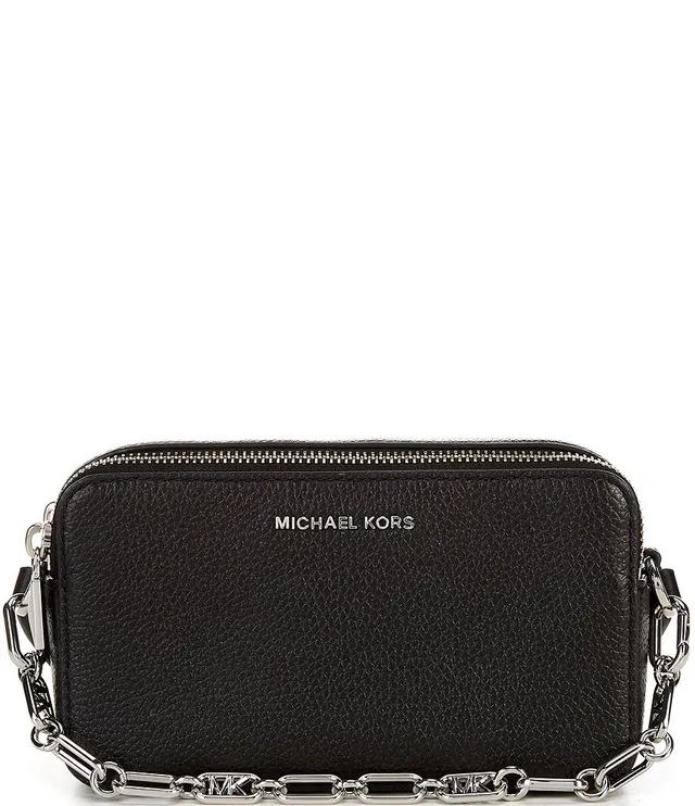 Michael Kors Jet Set Small Pebbled Leather Double-Zip Camera Bag - Optic White