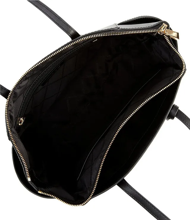 Michael Kors Marilyn Medium Saffiano Leather Top Zip Logo Charm