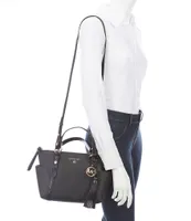 Michael Kors White Sullivan Small Logo Top-Zip Tote Bag 