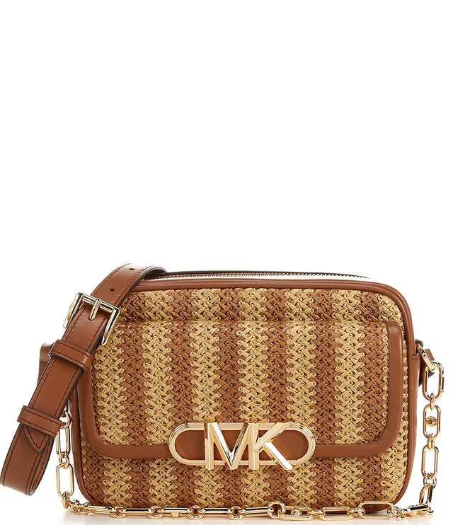 Straw Cross Body Camera Bag