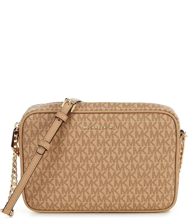 Michael Kors Jet Set East West Large Crossbody Vanilla MK Signature