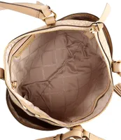 Michael Kors Signature Logo And Charm Sullivan Small Top Zip Convertible  Tote Bag
