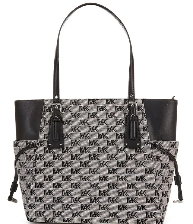 Michael Kors Voyager East West Signature Logo Black Tote Bag