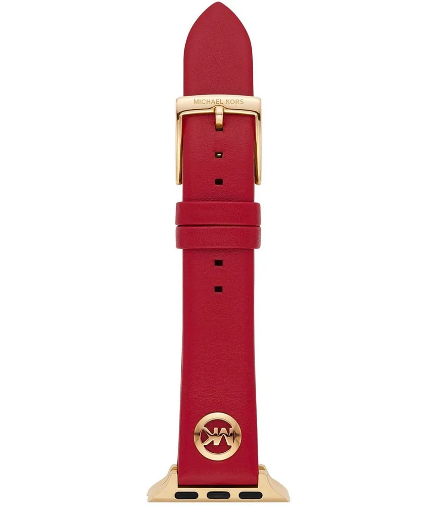 Lilly Pulitzer Women's Gold Large Apple Watch Band, Leather