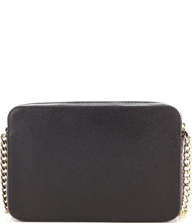 Michael Kors Jet Set Travel Pebbled Leather Crossbody- Black