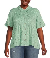 Moa Moa Camp Button Front Short Sleeve Shirt