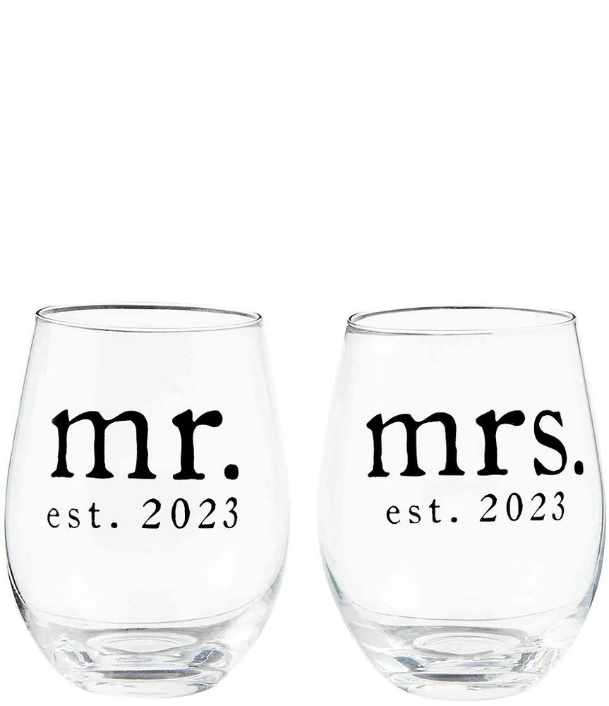 Mud Pie Mr & Mrs Champagne Flute Set