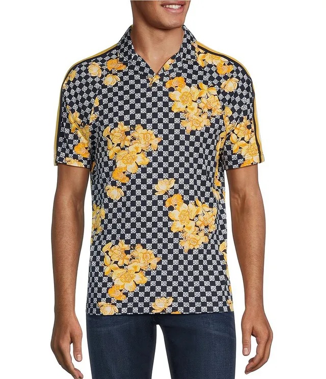 Louis Vuitton Flower Pattern Yellow-Black Hawaiian Shirt, Short