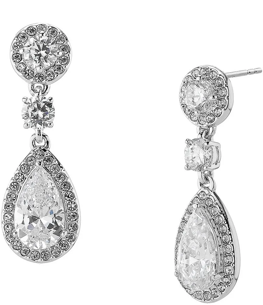 Nadri Faux-Pearl Crystal Drop Earrings