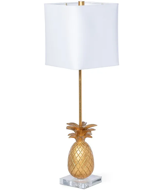 Park Hill Southern Classic Collection Metal Pineapple Distressed White Table  Lamp