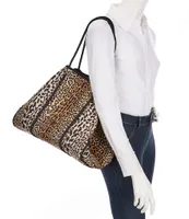 Parker & Hyde Neoprene Exotic Leopard Tote Bag