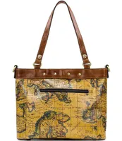 Patricia Nash Arden Leather European Map Print Tote Bag