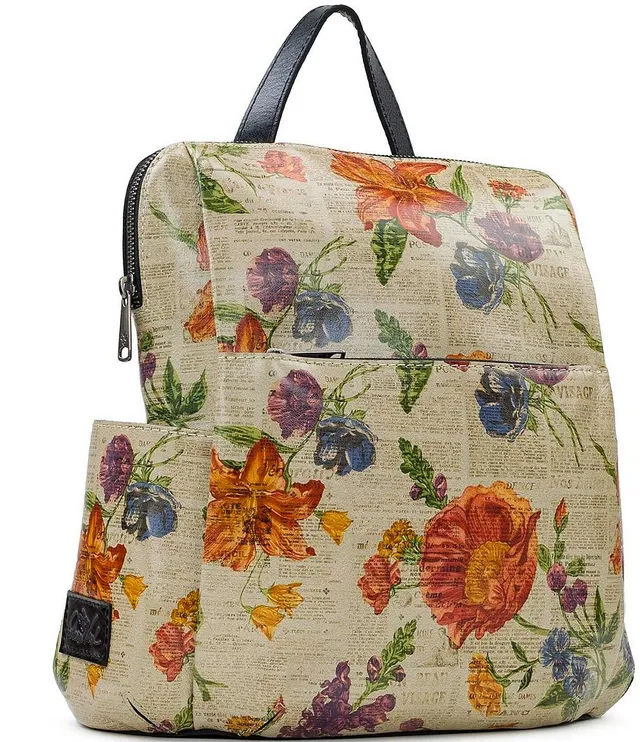 Patricia Nash Brionne Leather Backpack-Parisian Floral Beige-NWT