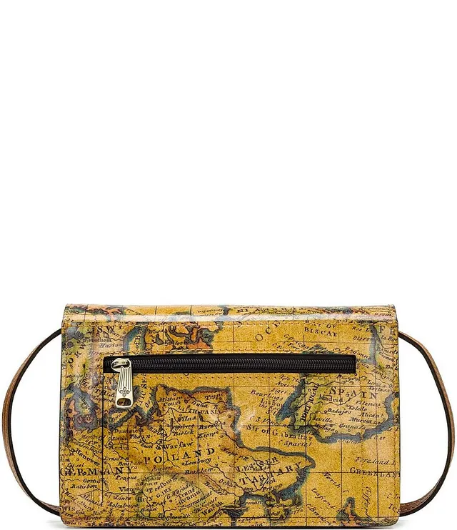 Patricia Nash Cassano Leather European Map Print Crossbody Bag