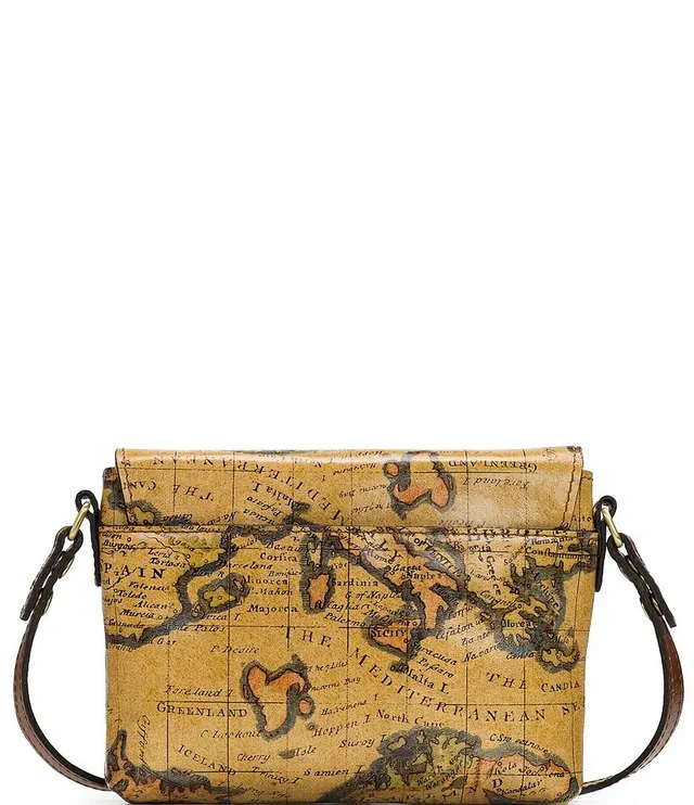 Patricia Nash Cassano Leather European Map Print Crossbody Bag