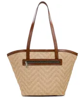 Patricia Nash Chevron Straw Zigzag Curry Convertible Tote Bag