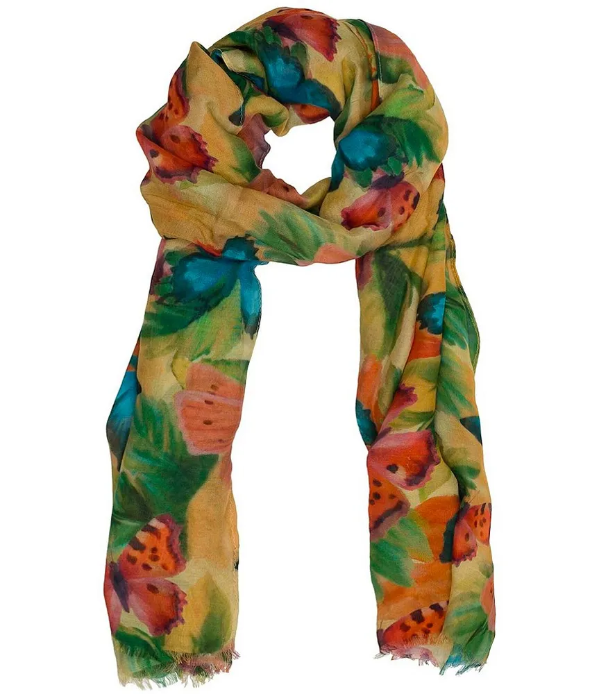 Patricia Nash Viscose Self-Fringe Edge Scarf