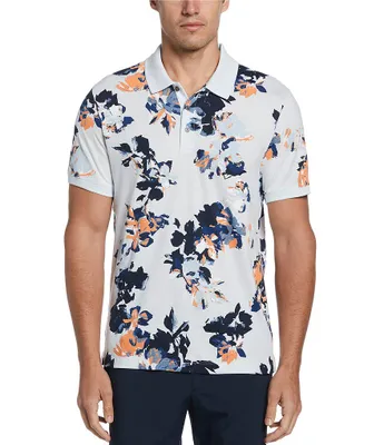 Perry Ellis Men's Slim Fit Foulard Print Short Sleeve Polo Shirt