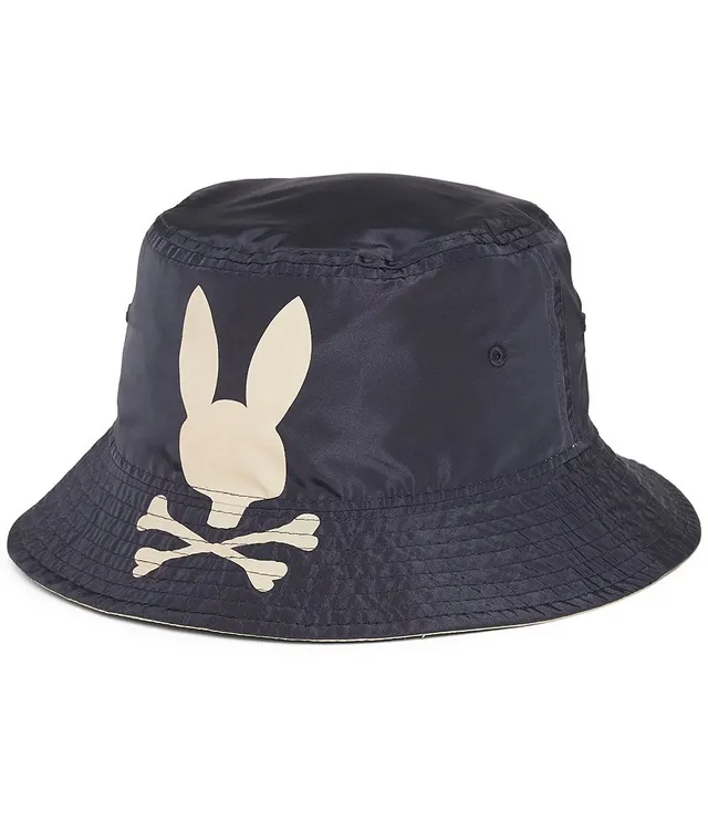 MENS WHITE MANVEL EMBROIDERY BUCKET HAT