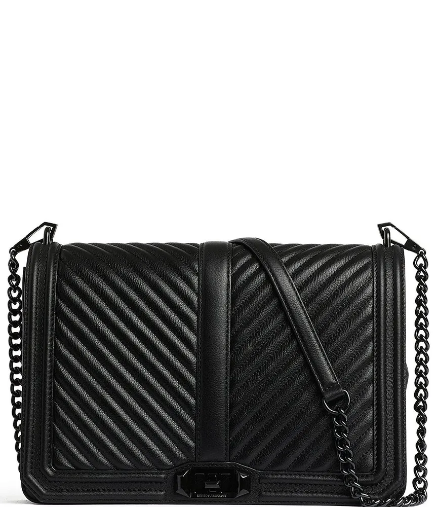 Rebecca Minkoff Small Chevron Quilted Love Leather Crossbody Bag Latte