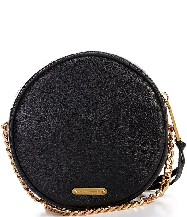 REBECCA MINKOFF Edie Circle Celestial Stud Leather Crossbody Bag