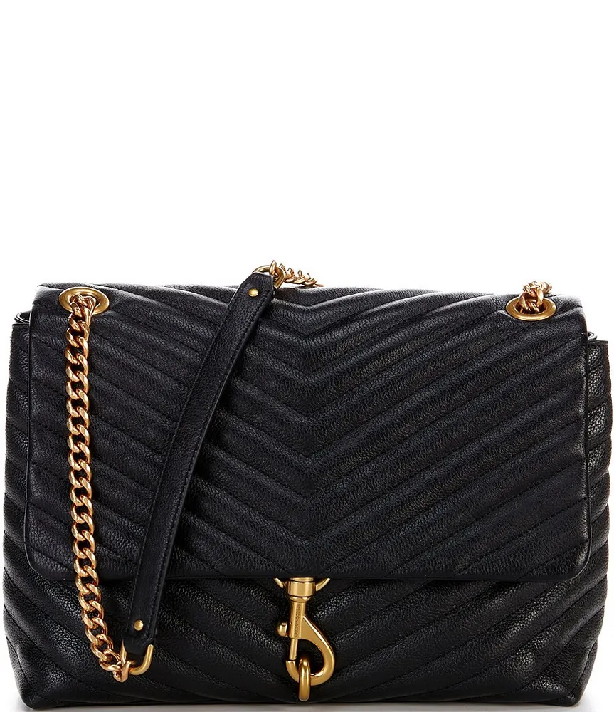 Edie Flap Chevron-Quilted Shoulder Bag