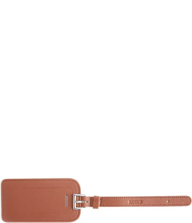 Royce New York Leather Luggage Tag with Silver Hardware - Red