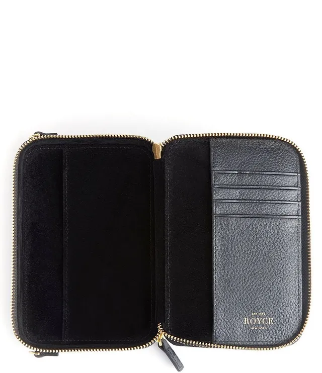 Royce New York Mini Leather Crossbody Bag - Black