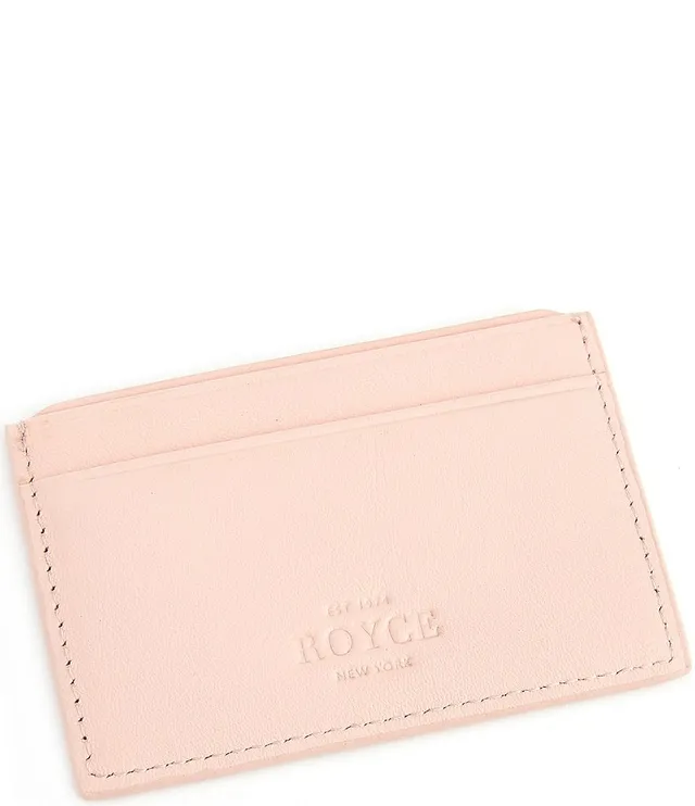 Royce New York Zippered Credit Card Case - Blush Pink