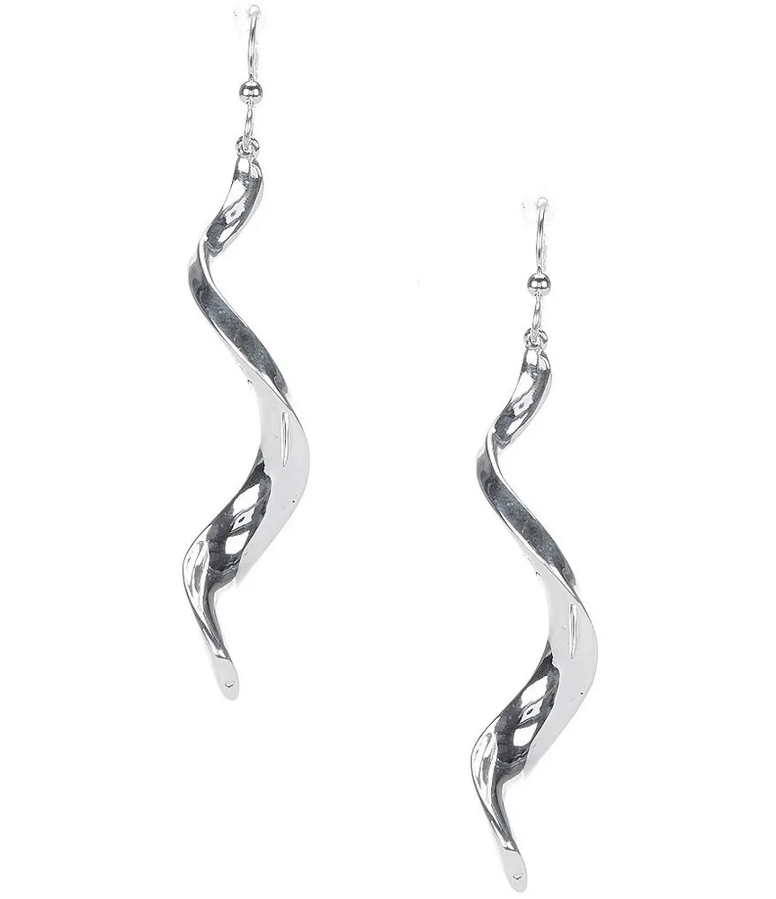 Sterling Silver Twist Drop Earrings