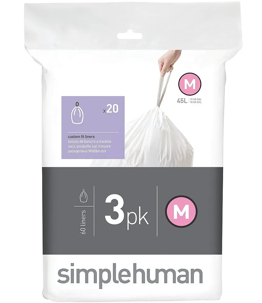 Repl. Simplehuman M-style 45 liters, 12 gallons Garbage Bags (100PK)