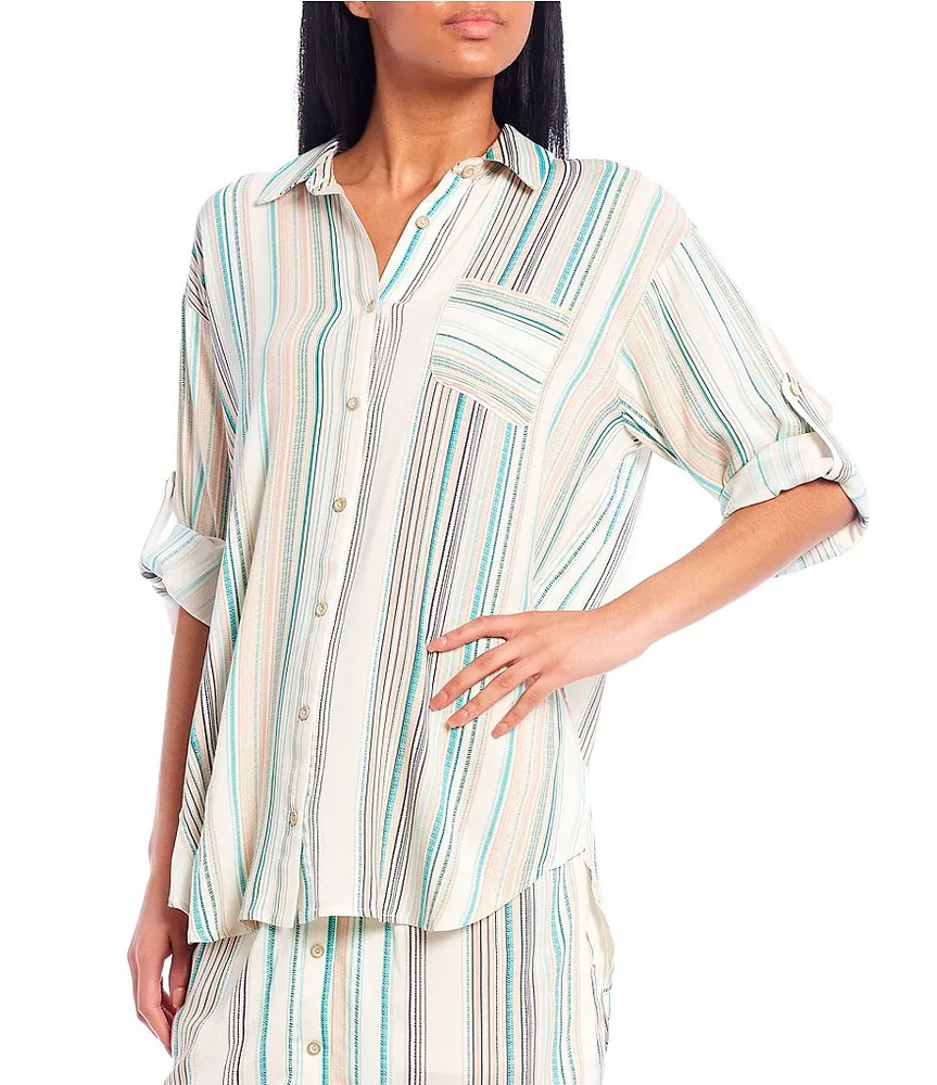 Forever Collectible Astros Tonal Print Button-Up Shirt - Women's