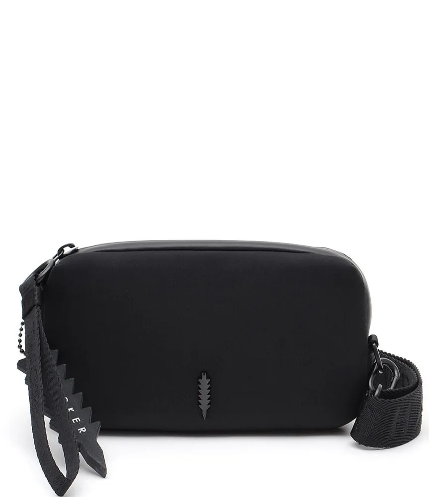 Black embossed neoprene purse with zip