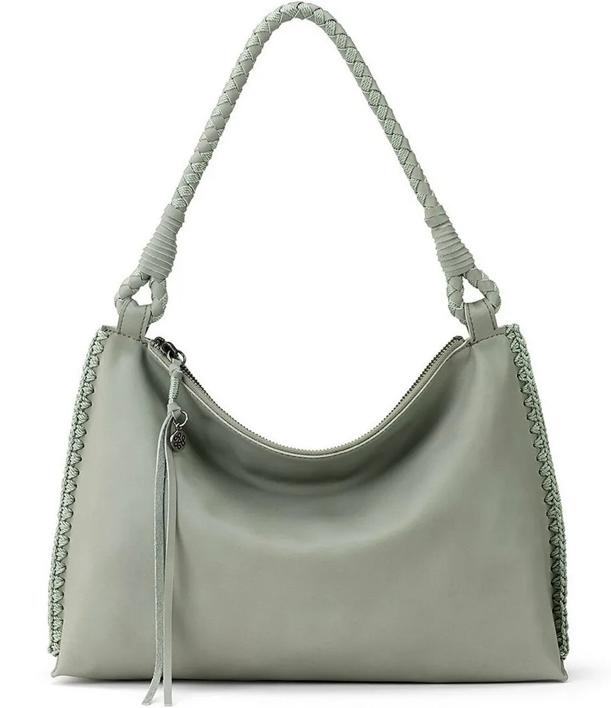 Bekka Leather Shoulder Bag, Ivory Iguana