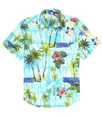 Tommy Bahama Nova Wave Falling Fronds Short Sleeve Woven Shirt