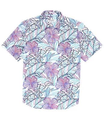 Tommy Bahama IslandZone Bahama Coast Aqua Shores Short Sleeve Woven Shirt