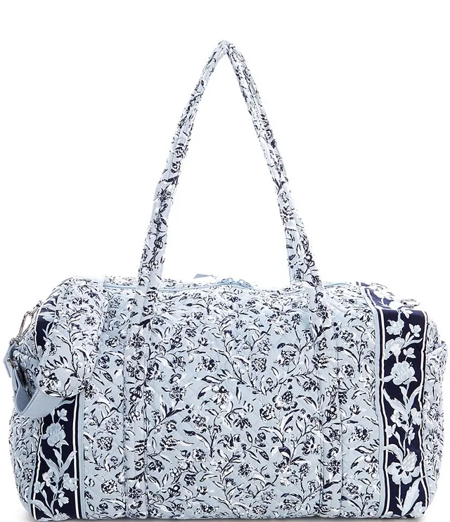 Vera Bradley Women's Cotton Large Travel Duffel Bag Perennials Gray