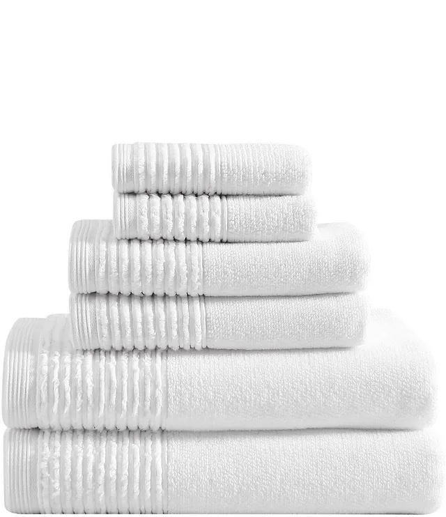 Vera Wang Sculpted Pleat 6-Piece Black Cotton Terry Towel Set