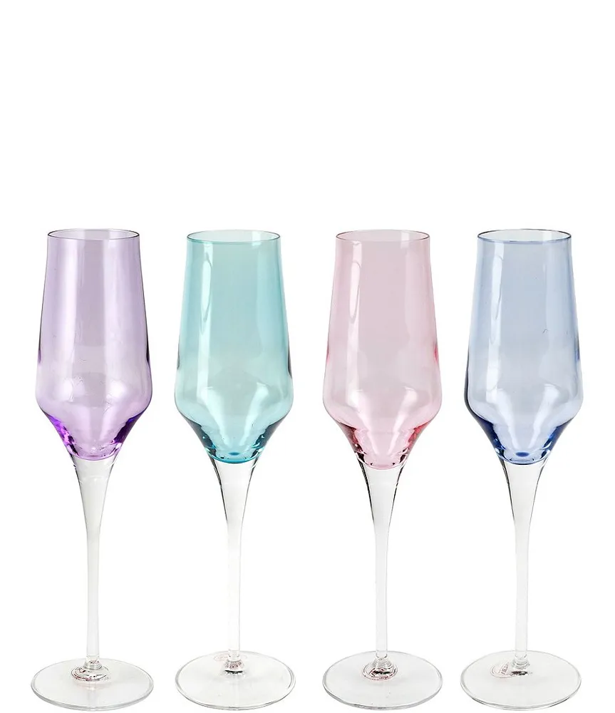 Viva by VIETRI Rainbow Assorted Martini Glasses, Set of 4