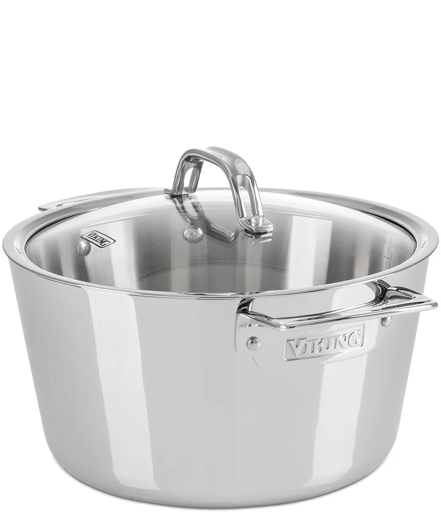 Viking Contemporary 3-Ply Stainless Steel 3.6 Quart Saute Pan with Lid