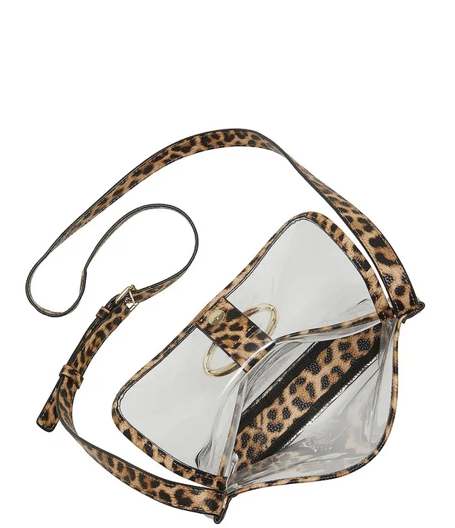 Vince Camuto Livy Leopard Clear Large Crossbody Bag, Dillard's
