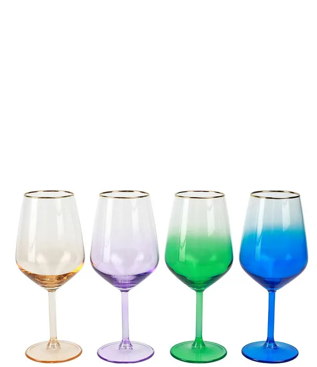 Vietri Rainbow Assorted Champagne Flutes (Set of 4)