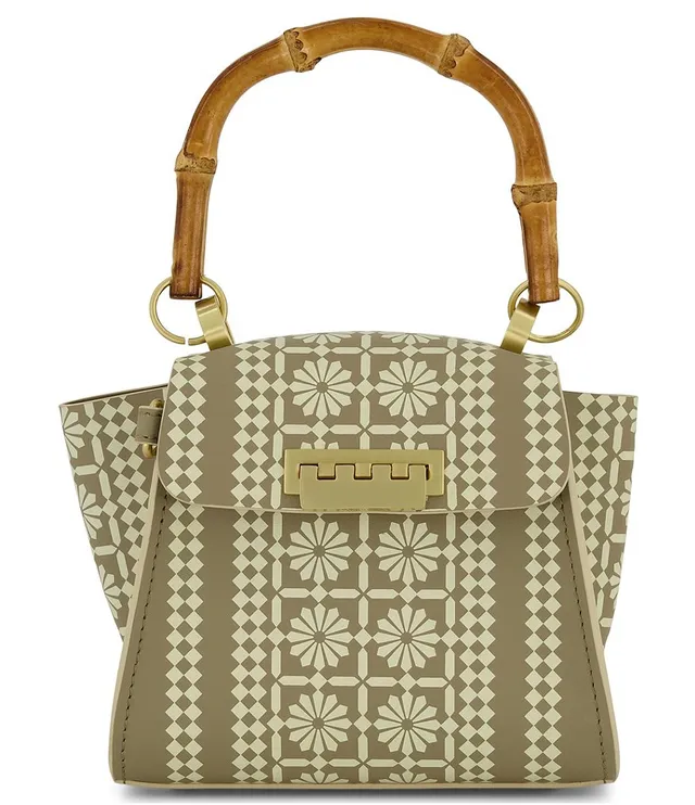 ZAC Zac Posen Eartha Mini Top Handle Floral Studded Leather Crossbody Bag
