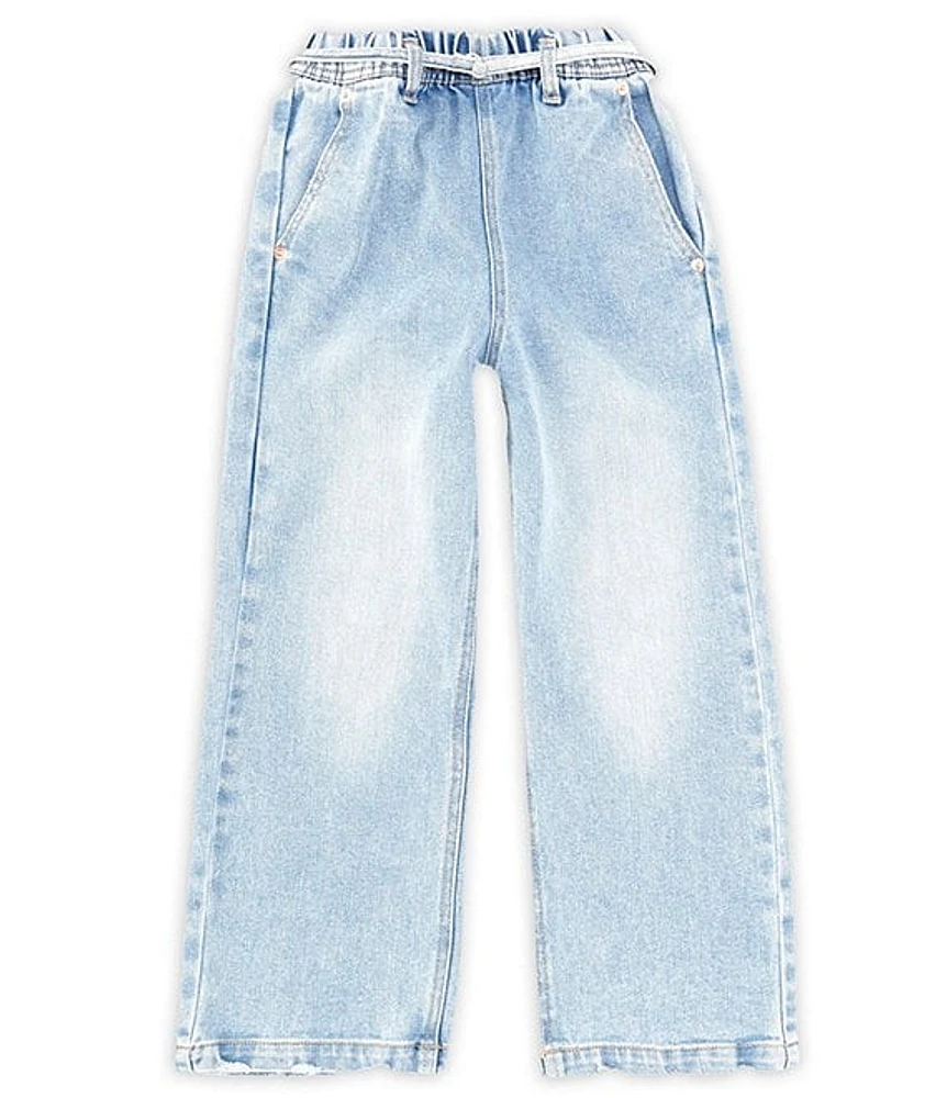 A Loves Big Girls 7-16 Belted Straight Hem Denim Pants