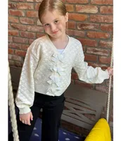 A Loves Big Girls 7-16 Bow Button Down Cardigan